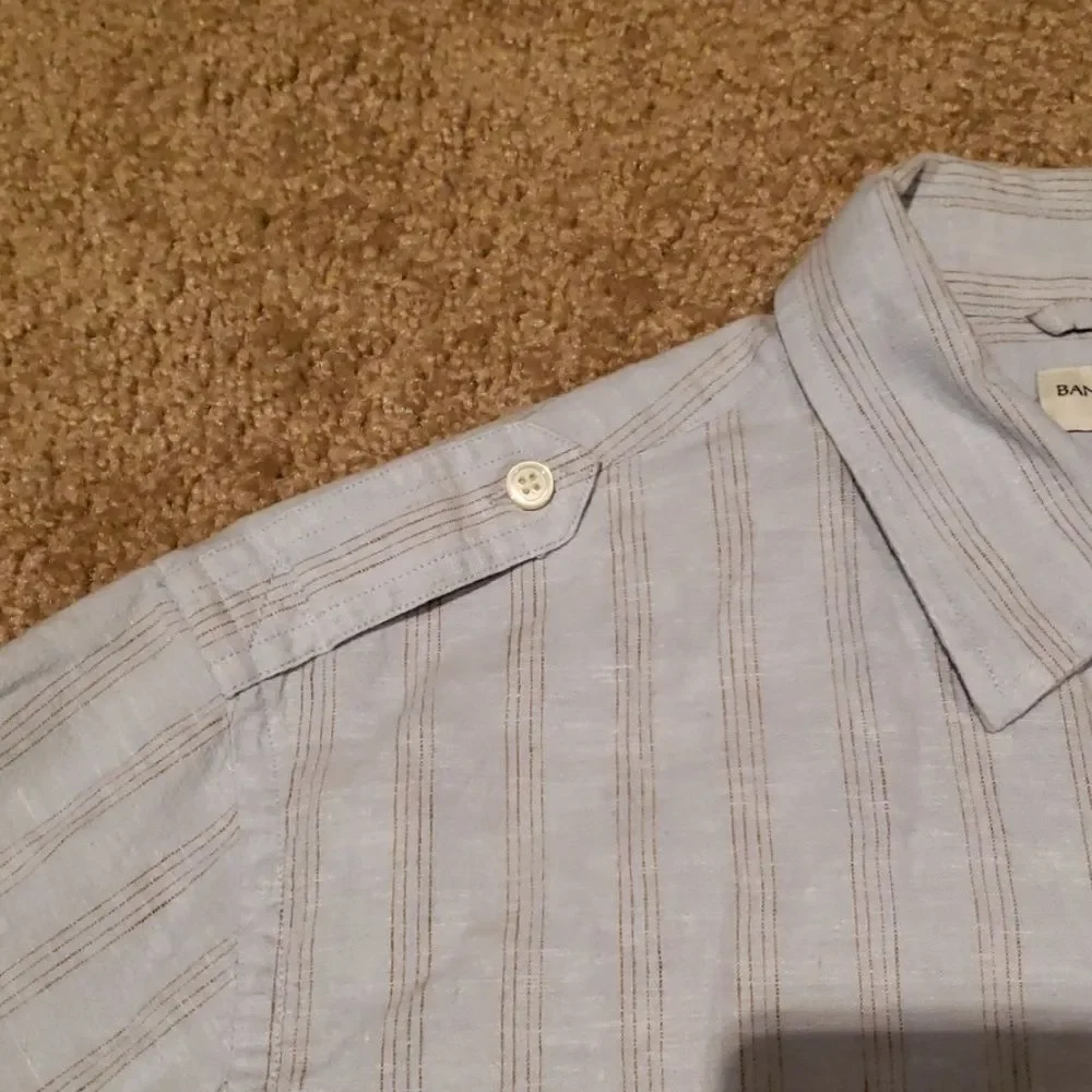 Banana Republic Mens Epaulet Dress Shirt L